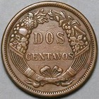 1895 Peru Dos 2 Centavos Vf Radiant Sun Coin  24101404r 