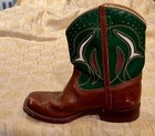 Vintage 1950s B f  Goodrich Kids Cowboy Boots Leather Inlay Home Decor Country