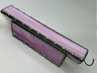 Vtg Stained Glass Leaded Pink Kaleidoscope Marblescope Triangle W  Holder 9   