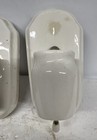 Vintage Wall Sconce Light Fixtures Porcelain Matching Pair Art Deco White 2