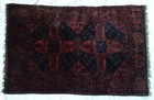 Antique  Caucasian  Red Wool Throw Rug Mat  30 By 46 Inches