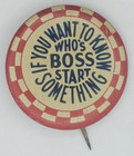 Vintage 1940s If You Want To Know Red Checkered Carnival Pinback Button