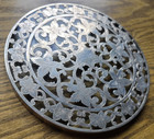 Vintage Webster Sterling Silver Art Nouveau Overlay Floral Trivet 6 