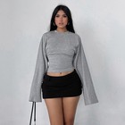 Casual Crew-neck Pullover Loose-fit Long-sleeve T-shirt