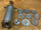 Vintage Metal Cookie Spritz Cookie Press With 8 Discs