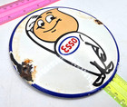 Vintage Esso Gasoline Sign Motor Oil Gas Pump Porcelain Sign 6  X 6 