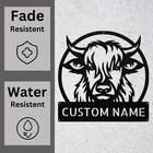 Custom Highland Cow Metal Sign Personalized Farmhouse Wall Art Home Garden Decor