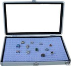 Aluminum 144 Ring Case Box Display With Grey  Insert New