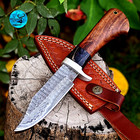 Custom Made Hand Forged Damascus Steel Fix Blade Hunting Camping Knife 2787