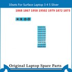 10sets For Surface Laptop 3 4 5 1868 1872 Rubber Feet 1873 1979 1950 Sliver