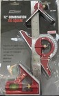 12  Combination Tri Square W Stainless Steel Ruler  Protractor   Centering Heads