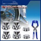 Chrome Hub Cover Semi Truck Wheel For Axle Cover 33mm Lug Front   Rear Complete