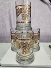 4 Pc  Culver Beer 5 Cent 22kt  Mug Glasses