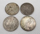 90  Silver Morgan   Peace Dollars - Lot Of 4 - 1880 P  1881 P  1891 O    1923 S