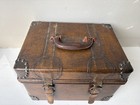 Vintage 1930s-40s Train Vanity Case Buckle Straps Studded Corner Luggage