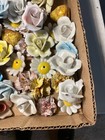 Bbb Lot Of 50  Porcelain Flowers Blue Red White Yellow Pink Capodimonte Roses
