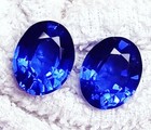 Blue Sapphire Natural Loose Gemstone Pair 8 To 10 Ct Certified Oval Shape Pb37