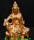 4 7 old Tibet Bronze Gilt Buddhism Kwan-yin Guanyin Quanyin Buddha Statue