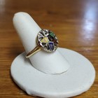 Vtg Eastern Star Masonic 10k Gold Filled   Sterling Ring  Size 7