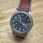 Kenneth Cole Quartz Watch Men Silver Steel 50m Date Leather Analog New Battery