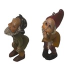 Vintage Gnome Figurines Set Fantasy Gnomes Made In Hong Kong