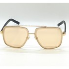 Aviator Sunglasses Gold Frame Square Yellow Lens Fashion Shades Elegant Trendy