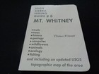 Mt  Whitney High Sierra Hiking Guide  5 Winnett Usgs Topo Map Hike Trails 1978