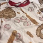 Burt s Bees Baby Kids Organic Cotton Baseball Pajama Set Red White 3t