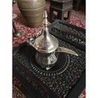 Middle Eastern Arabian Brass Dallah Coffee Pot Arabic Islamic Silver Plate