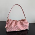 Nwt Cer68 Crossbody Should Bag Drawstring Bag In Signature Denim Pink