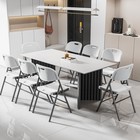 Folding Chairs Hdpe Plastic Steel Frame Indoor Outdoor White 4 Pack