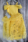 Disney Belle Yellow Pink Padded Elastic Dress Costume Girls Size 5-6