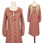 1970s Vintage Dress Cropped Vest Set Cotton Hippie Boho 70s Handmade Xs Small