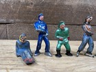 Vintage Estate Fresh Lot Of 10 Lead Figures Indians Police Military 