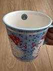 Rare Starbucks 2004 Mosaic Christmas Snowman Coffee Mug 12 Oz Nwt Vintage