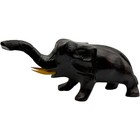 Elephant Figurine Dark Wood Carved Animal Decor Vintage Style