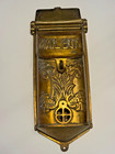 Antique Brass Victorian Mailbox W  Letter Slot And Locking Lid