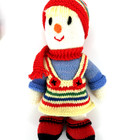 Vtg 80s Jean Greenhowe Hand Knit Scarecrow Boy Girl Pair Of Plush Yarn Dolls