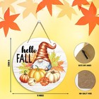 Hello Fall Wooden Hanging Sign Gnomy Pumpkin Autumn Thanksgiving Wall 