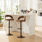 Set Of 2 Bar Stools Swivel Adjustable Bar Chair Modern Pu Leather Pub Bar Chair