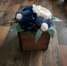 Navy Dusty Blue Centerpieces Sola Wood Flower Arrangement Wedding Tables Decor