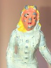 Vintage Lead Barclay Manoil Toy Figure  Sitting Women White Dress