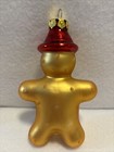 Gingerbread Man Glass Ornament  Christmas Holiday