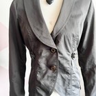 Cabi Gray Button Front Blazer Size 4 Women s Office Chic Preppy Academia