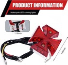 Motorcycle Led Rear Brake Light  12v Cross-shaped High Brightness Tail Light  Pl