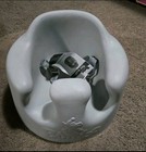 Bumbo Infant Floor Seat Baby Sit Up Chair With Adjustable Harness And Tray Gray