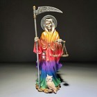 Santa Muerte Statue  Scales  Holy Death Altar Piece  Reaper Deity -rainbow