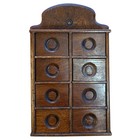 Vintage Wooden Apothecary Spice Drawer Cabinet 8 Drawer Wall Organizer 18   