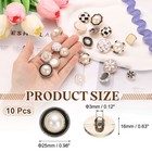10pack 25mm Round Resin Vintage Clothes Sewing Button Coat Pearl Buttons Black