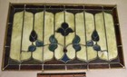 Antique Stained Glass Window 32 1 2  Across By 13 1 4  High With Floral Design